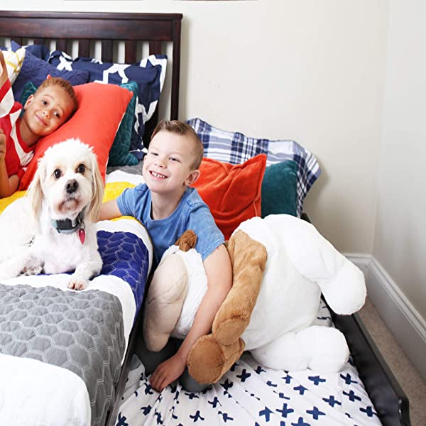 Max & Lily Twin Bed with Trundle, White White Bed with Trundle