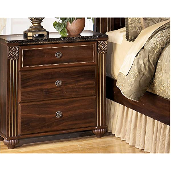 Signature Design by Ashley Leahlyn Traditional 2 Drawer Nightstand, Warm Brown, 25