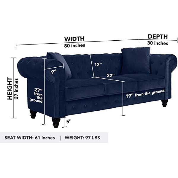 Divano Roma Classic Sofas, Large, Grey