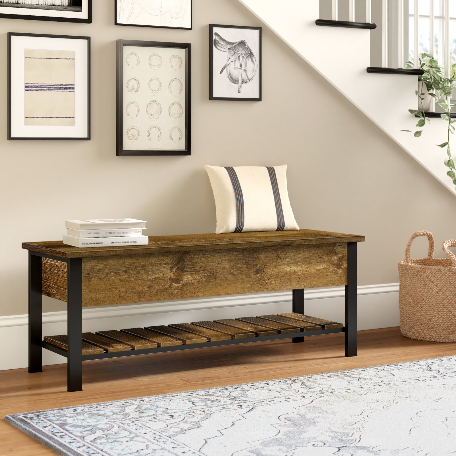 【Furniture】Ochlocknee Flip Top Storage Bench