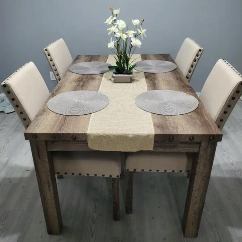 6 - Person Solid Wood Dining Set