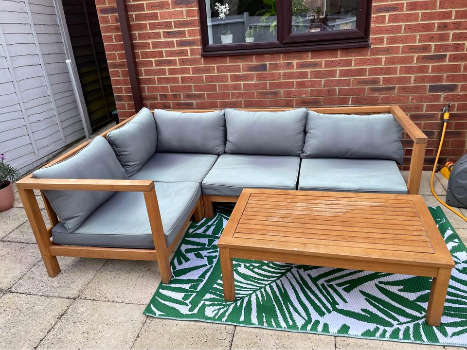 【Furniture】Garden corner sofa, coffee table & furniture cover