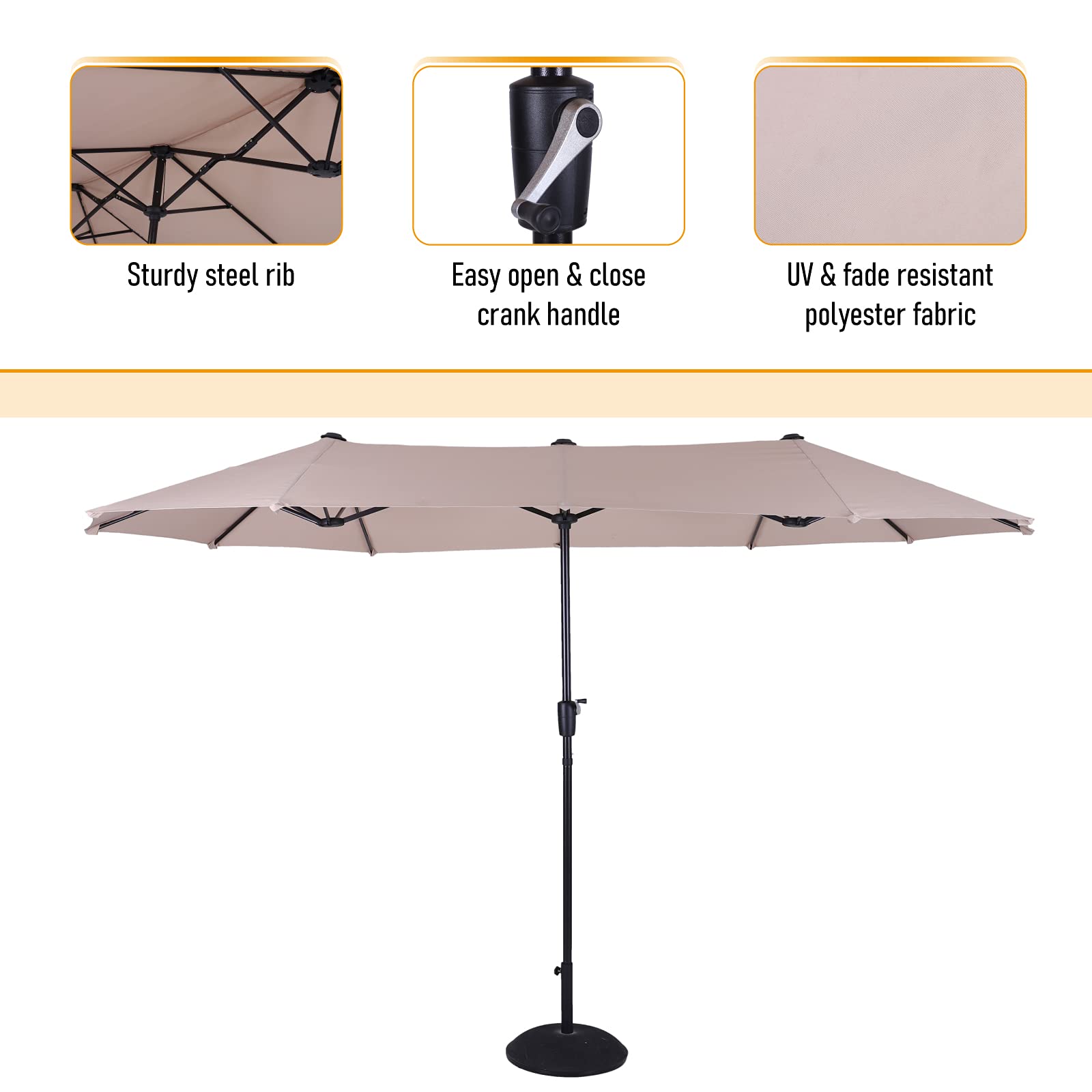 【Home&Garden】Patio Dining Set Patio Set for 6 Person Outdoor Furniture Set with 13ft Patio Umbrella