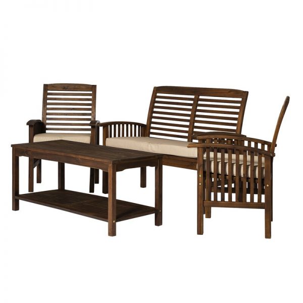 Diboll Solid Wood 4 – Person Seating Group