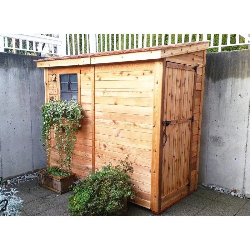8.5ft wide x 4.5ft deep solid wood lean-to storage shed