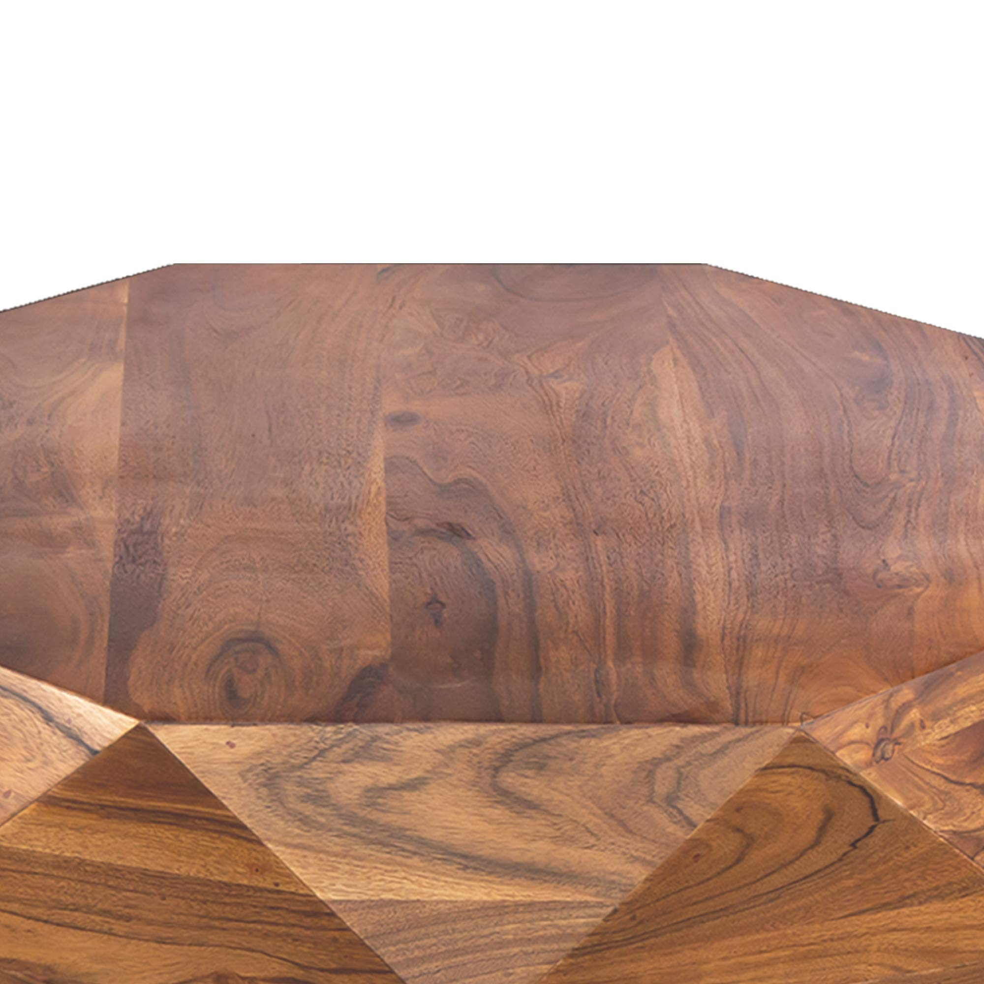 【Furniture】Diamond Shape Acacia Wood Coffee Table with Smooth Top, Dark Brown
