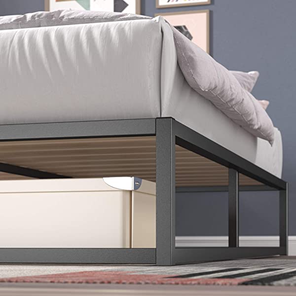 ZINUS Joseph Metal Platforma Bed Frame / Mattress Foundation / Wood Slat Support / No Box Spring Needed / Sturdy Steel Structure, Queen Queen 14 Inch