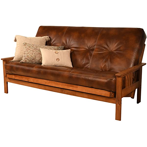 Kodiak Furniture Monterey Futon Set, No Drawers, with Barbados Base and Oregon Trail Saddle Mattress