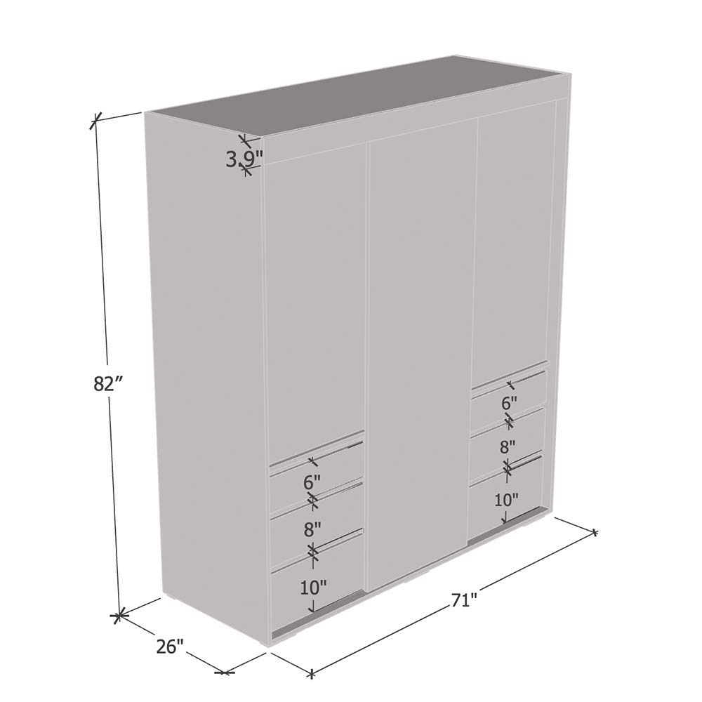 【Furniture】Monaco 3 Door Modern 71