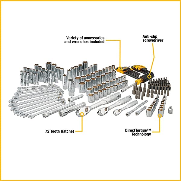 DEWALT Mechanics Tool Set, 205 pc (DWMT81534), 205 pc Tool Set