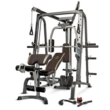 Marcy Smith Cage Workout Machine Total Body Training Home Gym System with Linear Bearing