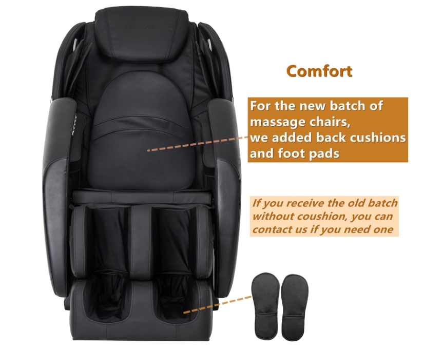 MASSAGE CHAIR RECLINER WITH ZERO GRAVITY AIRBAG MASSAGE BLUETOOTH SPEAKER FOOT ROLLER BLACK.