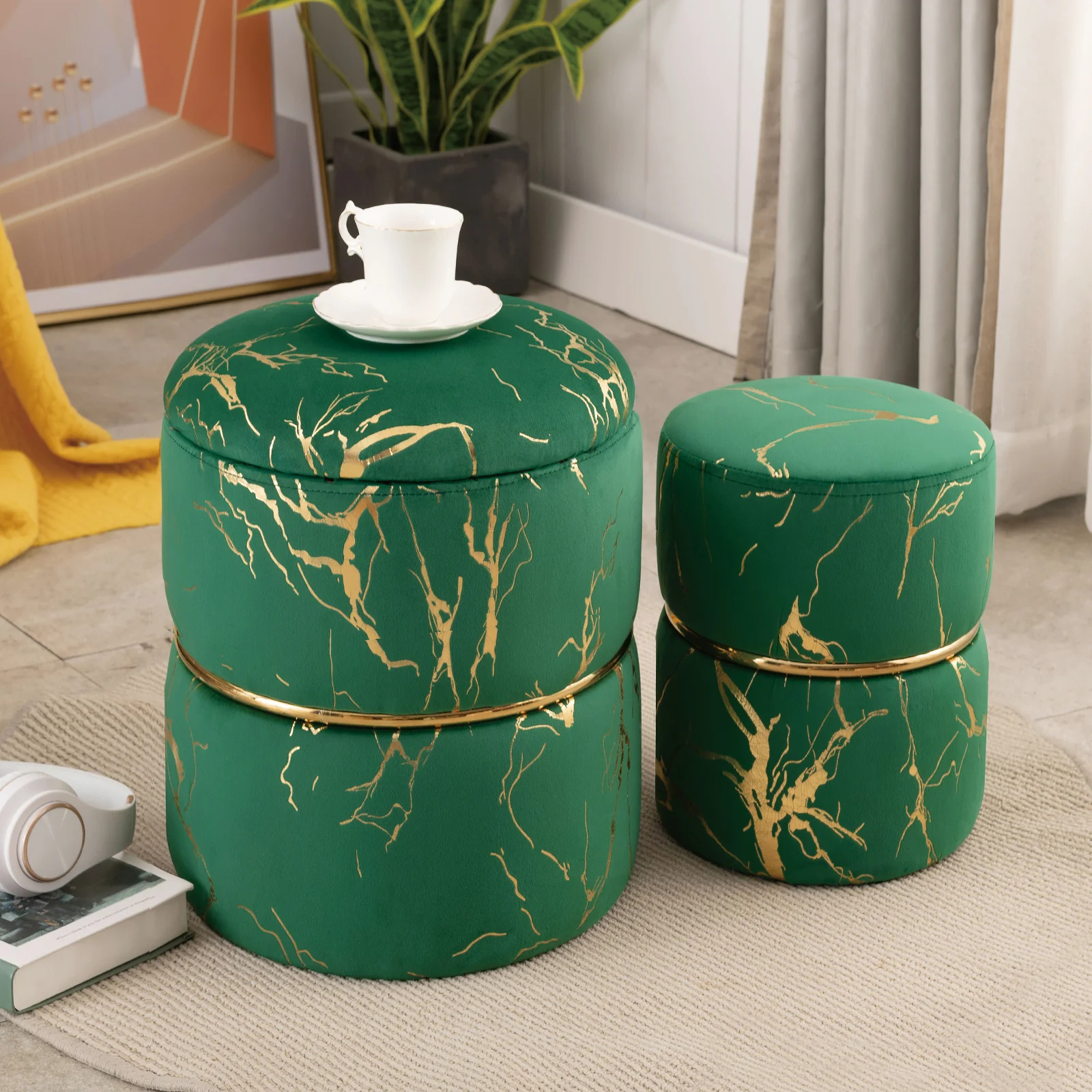 【Furniture】Lilly-Eve Upholstered Storage Ottoman