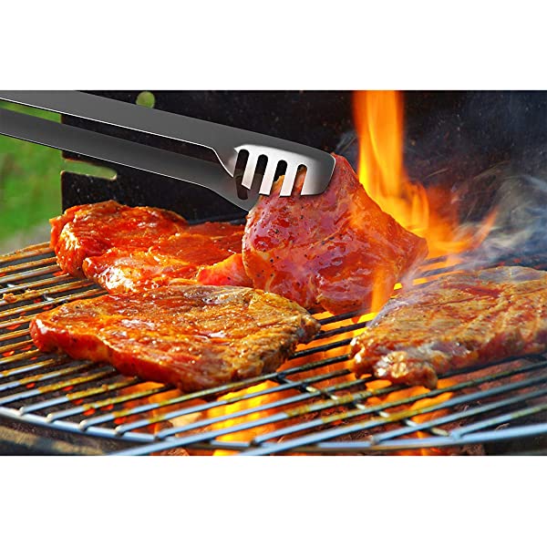Home-Complete HC-1000 BBQ Accessories – 16PC Grill Set with Spatula, Tongs, Skewers, Case – Barbecue Tools for Father’s Day, Wedding, Anniversary, 16 Piece, Silver Steel 16-Piece