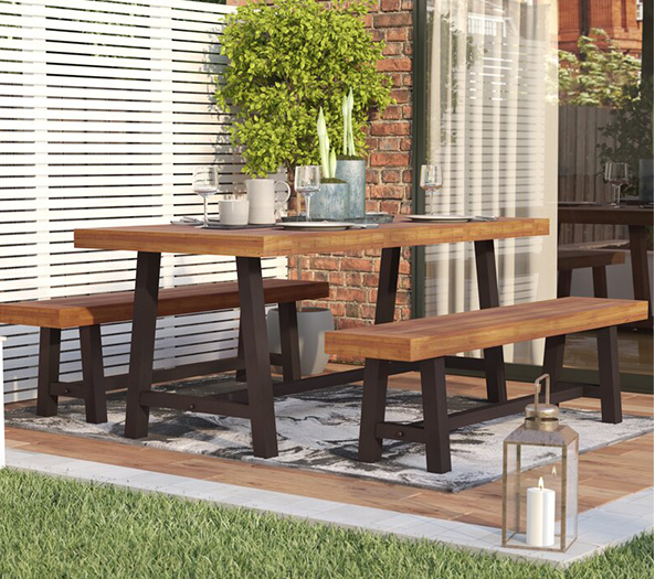 Bartlesville Rectangular 4 – Person 71” Long Dining Set