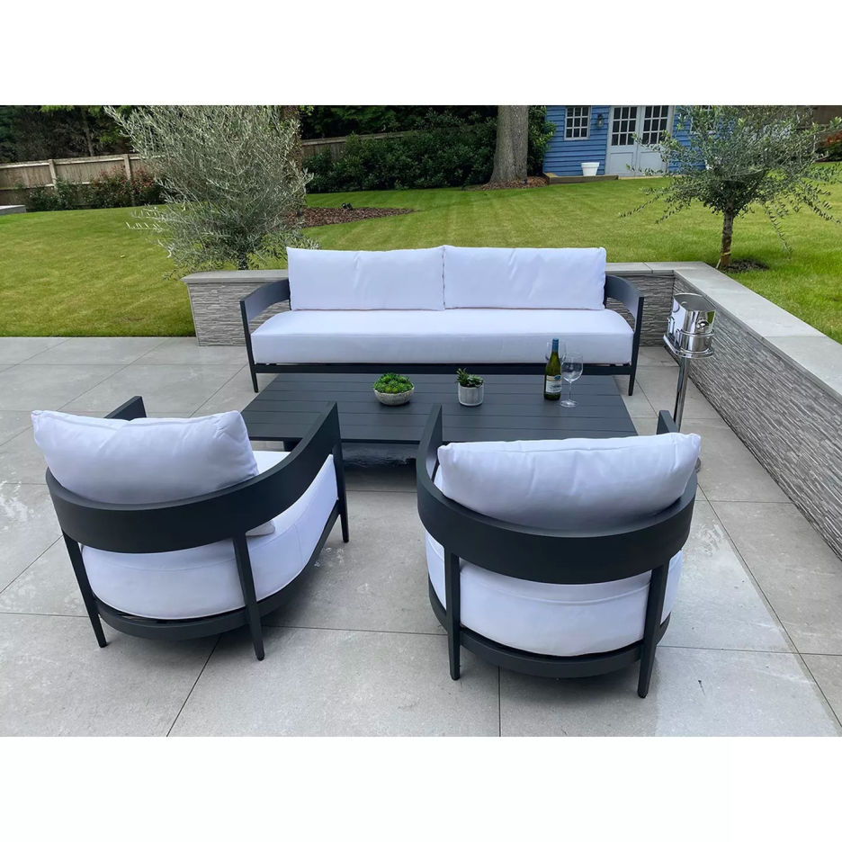 Garten-Esstisch + 8 Stühle, Rattan-Gartenstühle und rechteckiges Esstisch-Set