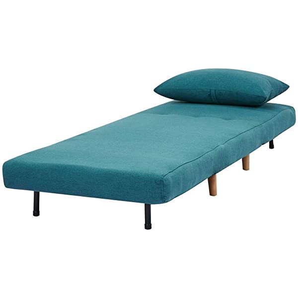 GIA Tri-Fold Sofa Bed, With Pillow, Yellow Yellow With Legs