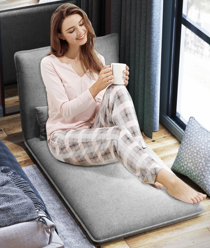 Lazy sofa tatami bedroom single bed folding floor sleeping mat balcony bay window back recliner floor sofa