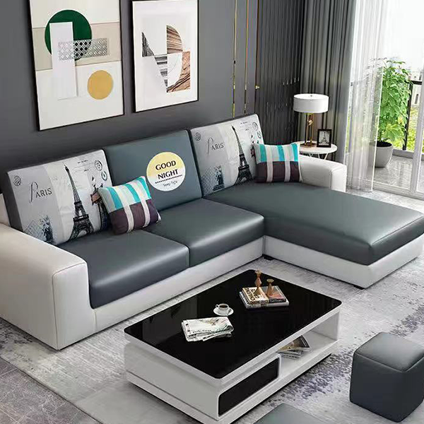 Lilola Home Lucca Linen Reversible Sleeper Sectional Sofa