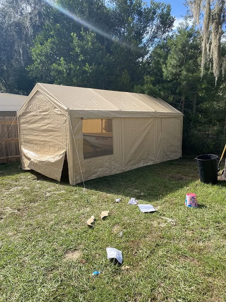 10x20ft Heavy Duty Covered Garage, Portable Car Garage, Bar