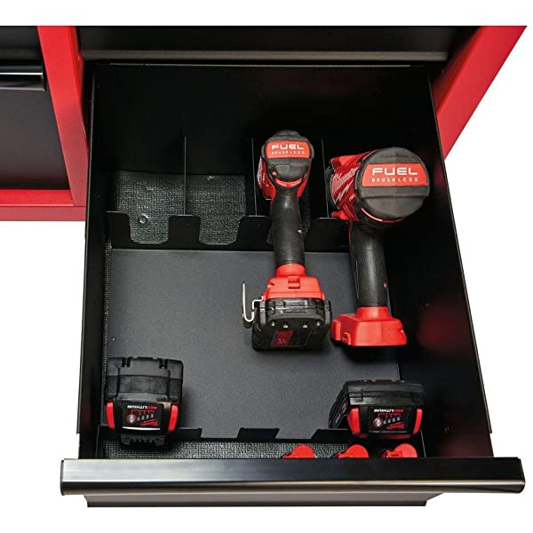 Heavy-duty, Drawer 16 Tool Chest 46 In. and Rolling Cabinet Set, Red and Black, Personal Valuables Storage Drawer with Separate Lock in the Tool Chest