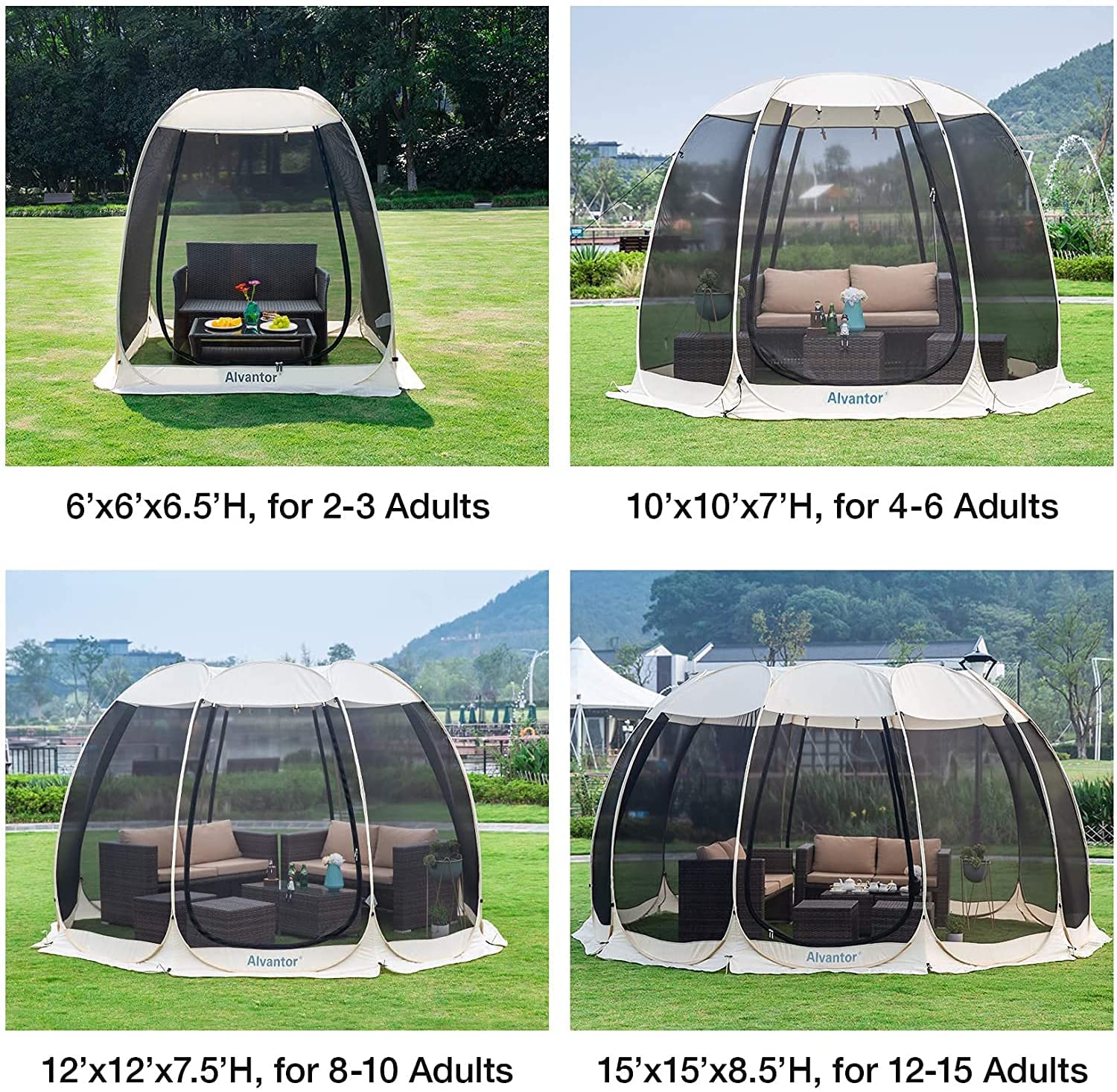 Uv-protected sunshade tent, garden, patio, backyard (10'x10', beige)