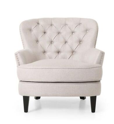 American fabric single sofa light luxury casual tiger chair footrest living room bedroom simple fabric small apartment sofa