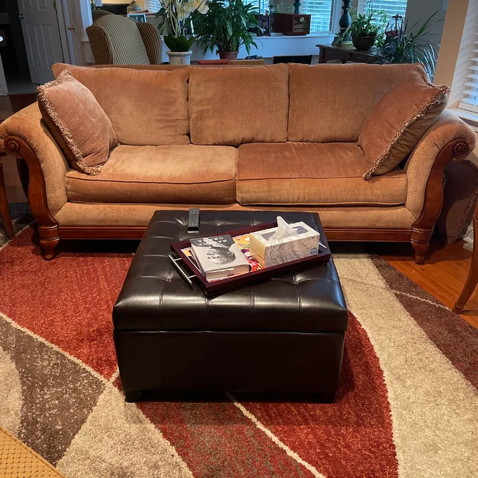 【Furniture】Francisville Vegan Leather Ottoman