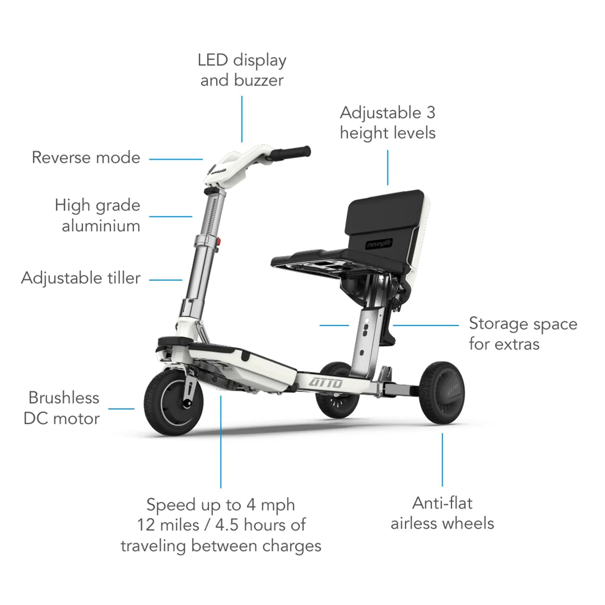 Electric Folding Lightweight High Range Scooter
