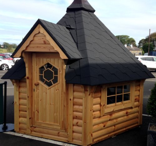BBQ Grill Hut 6.5 sqm - includes BBQ room with benches and tile roof