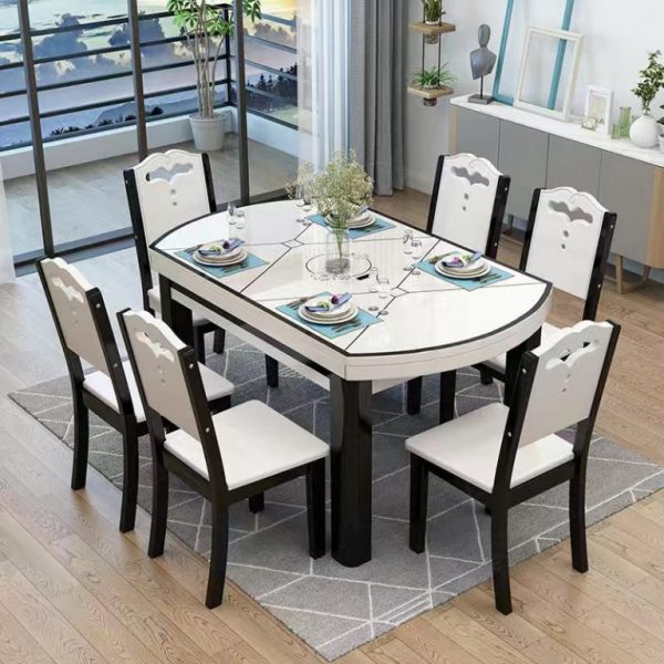 Telescopic folding dining table