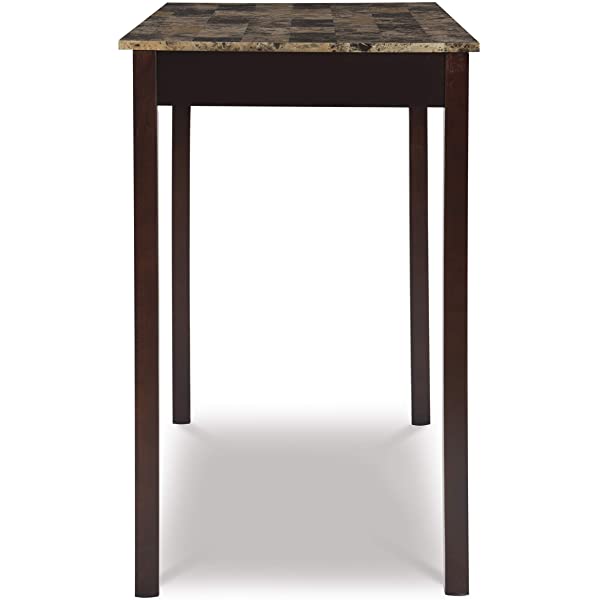 Linon Black 3 Piece Faux Marble Tavern Set