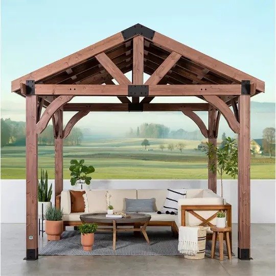 10 x 12 ft. Solid Wood Patio Gazebo, Premium Cedar Framed