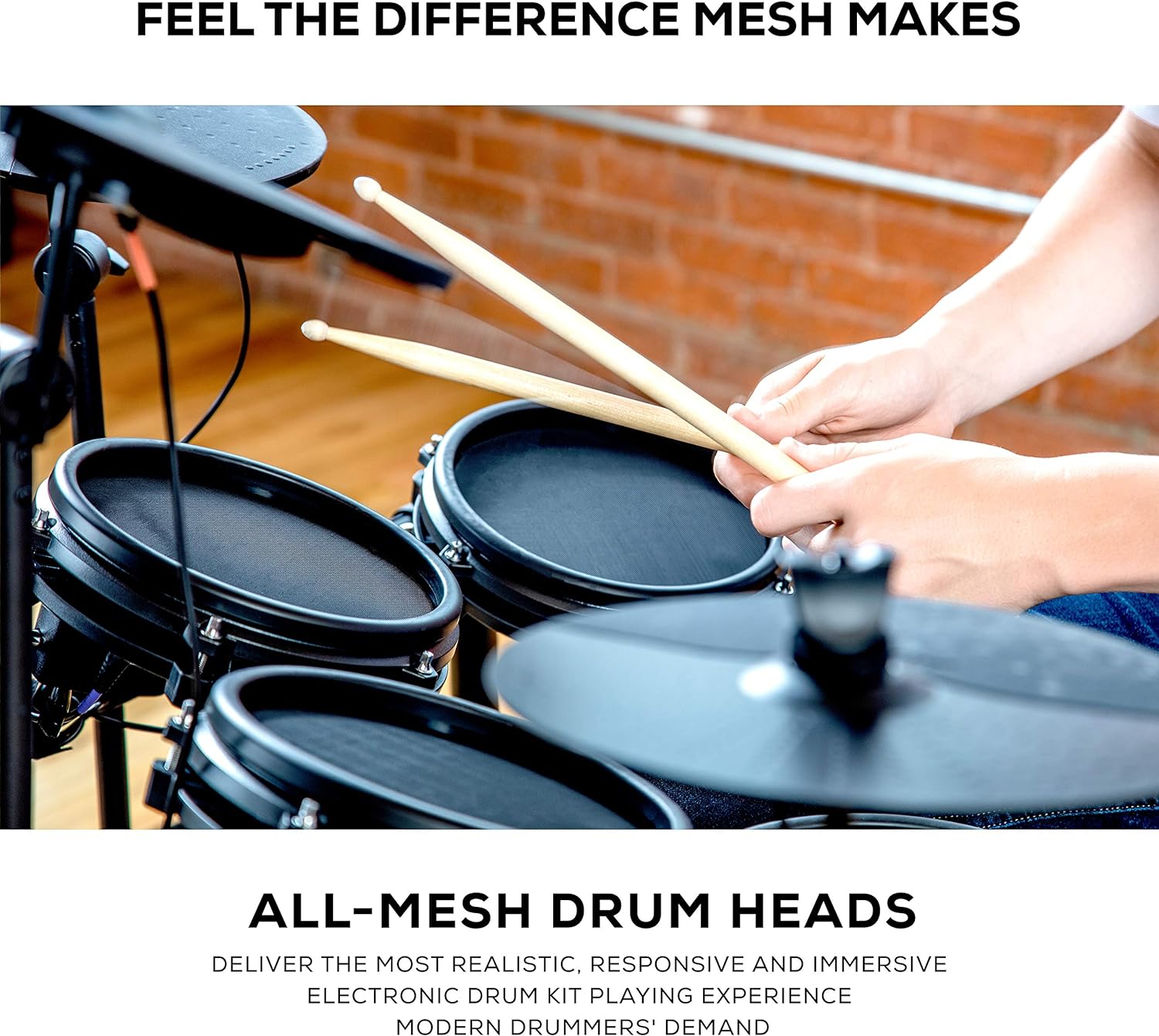 Alesis Nitro Max Kit Electric Drum Set with Quiet Mesh Pads, 10