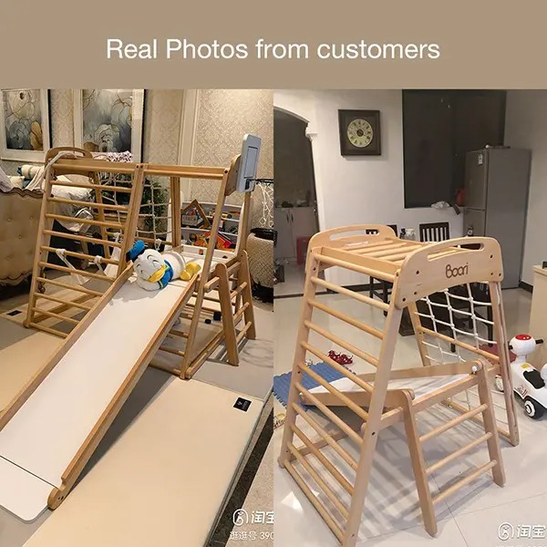 【Furniture】Children's Wooden Climbing Frame Indoor Playground Exercise Equipmen