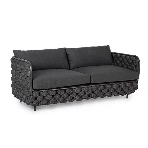 Outdoor sofa courtyard sun protection leisure garden villa rope woven tea table