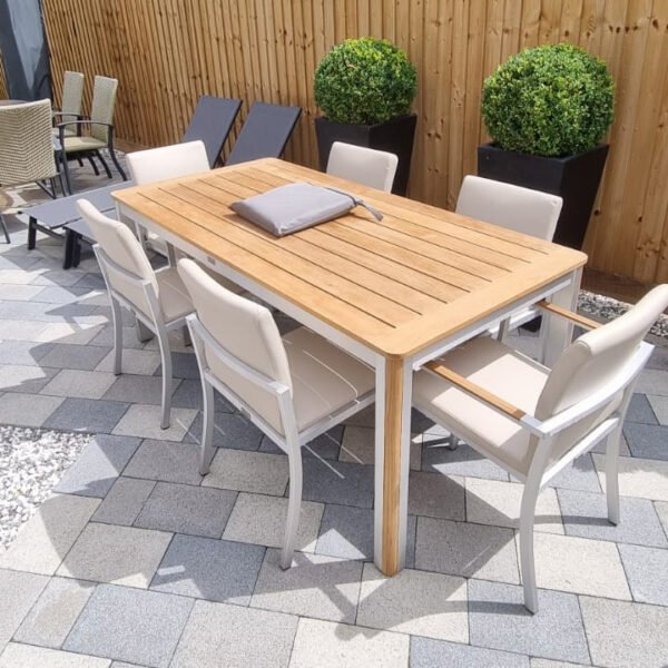 The Duchess 6 Seater All Weather Teak and Aluminium Dining Set