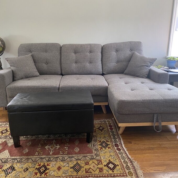 【Furniture】Jaheim 91'' Upholstered Sleeper Sofa
