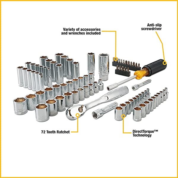 DEWALT Mechanics Tool Set, 205 pc (DWMT81534), 205 pc Tool Set