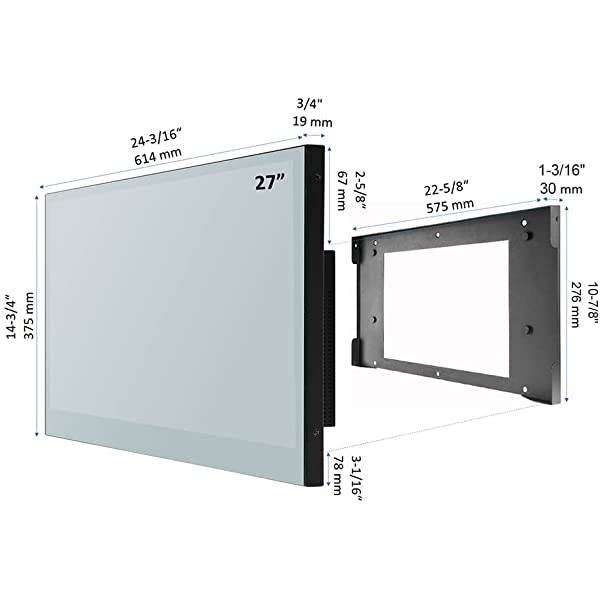 Soulaca 32 inches Smart Mirror Color LED TV for Bathroom IP66 Waterproof WiFi Shower Television Android Bluetooth 32 inches Mirror