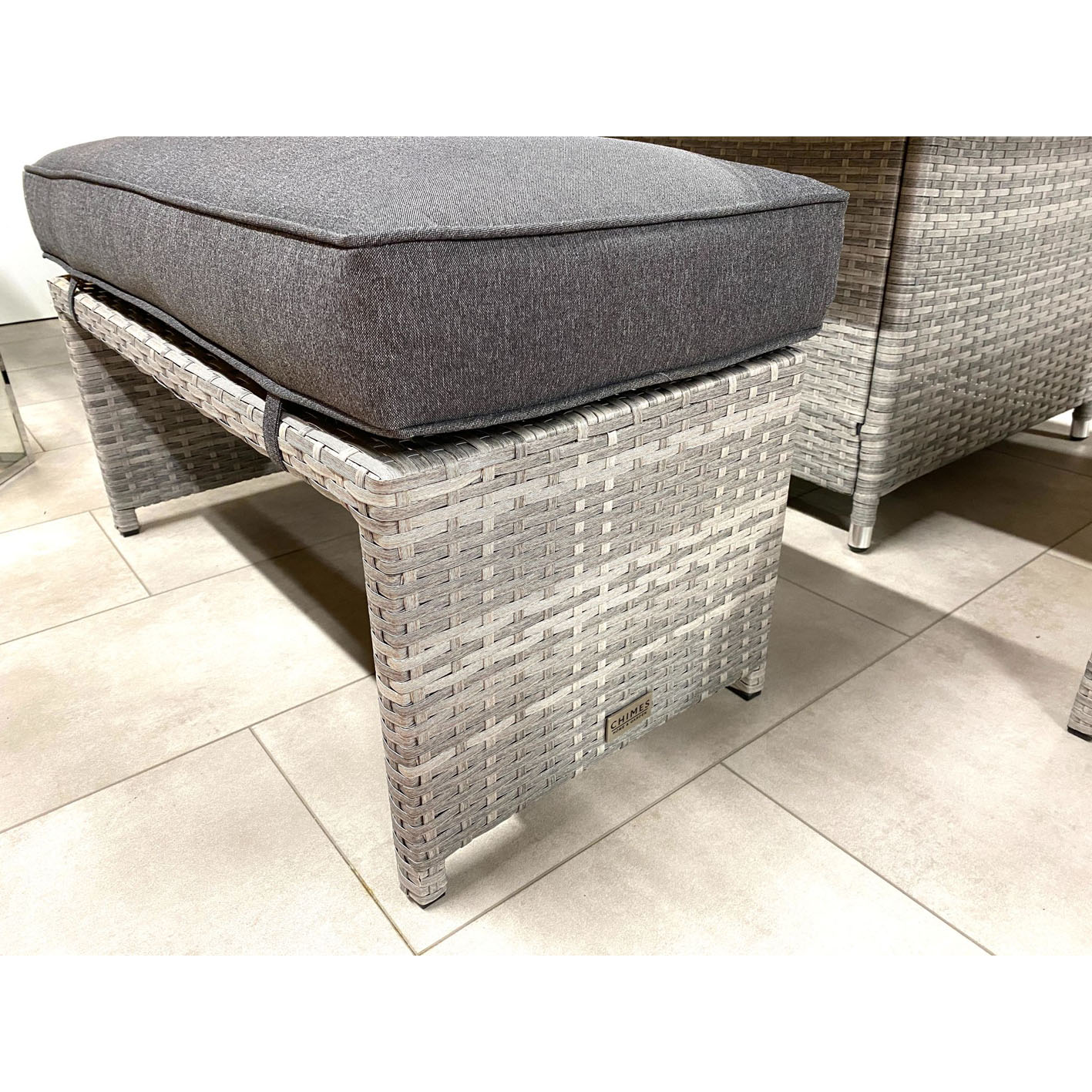 Chimes - Stone Grey Milan Compact Corner Dining Set with Firepit Table