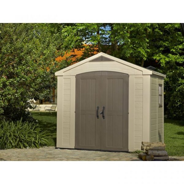 8ft wide X 6ft deep plastic storage shed; A clearance sale