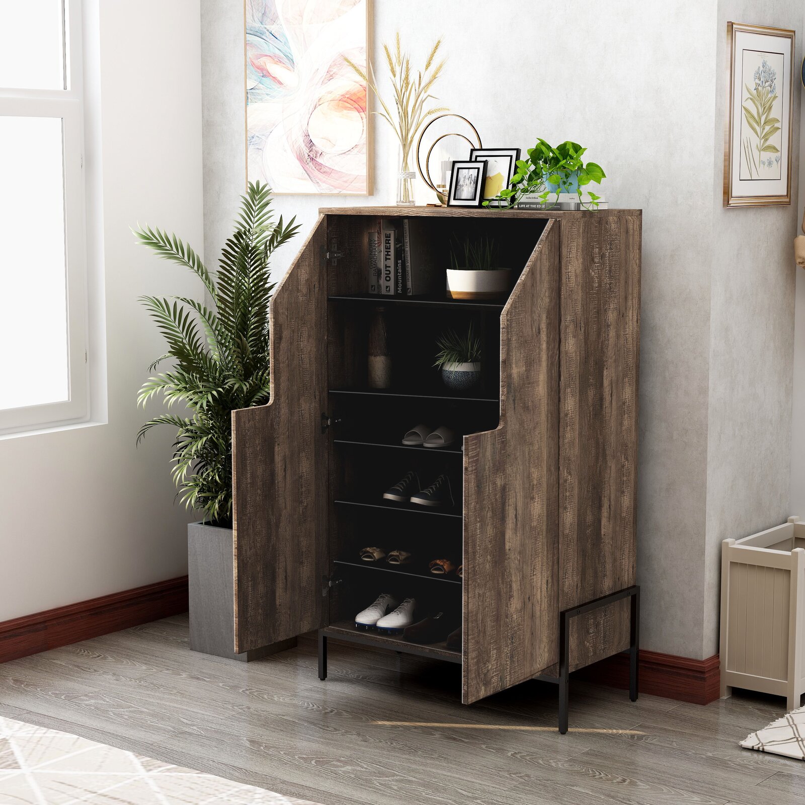 【Furniture】18 Pair Shoe Storage Cabinet
