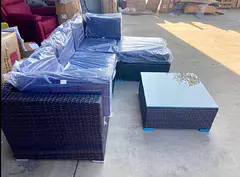 5 patio set wicker outdoor combination sofa