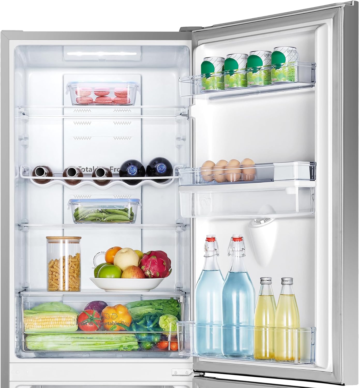 Hisense RB327N4WCE 55cm Freestanding 5050 Fridge Freezer - 251 litre capacity - Total No Frost - Non-plumbed Water Dispenser - Silver - E Rated, H182.4 x W55 x D55.6 (cm)