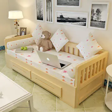 Solid wood sofa bed living room foldable multi-functional sitting-bed single 1.2m small apartment 1.5 double 1.8m
