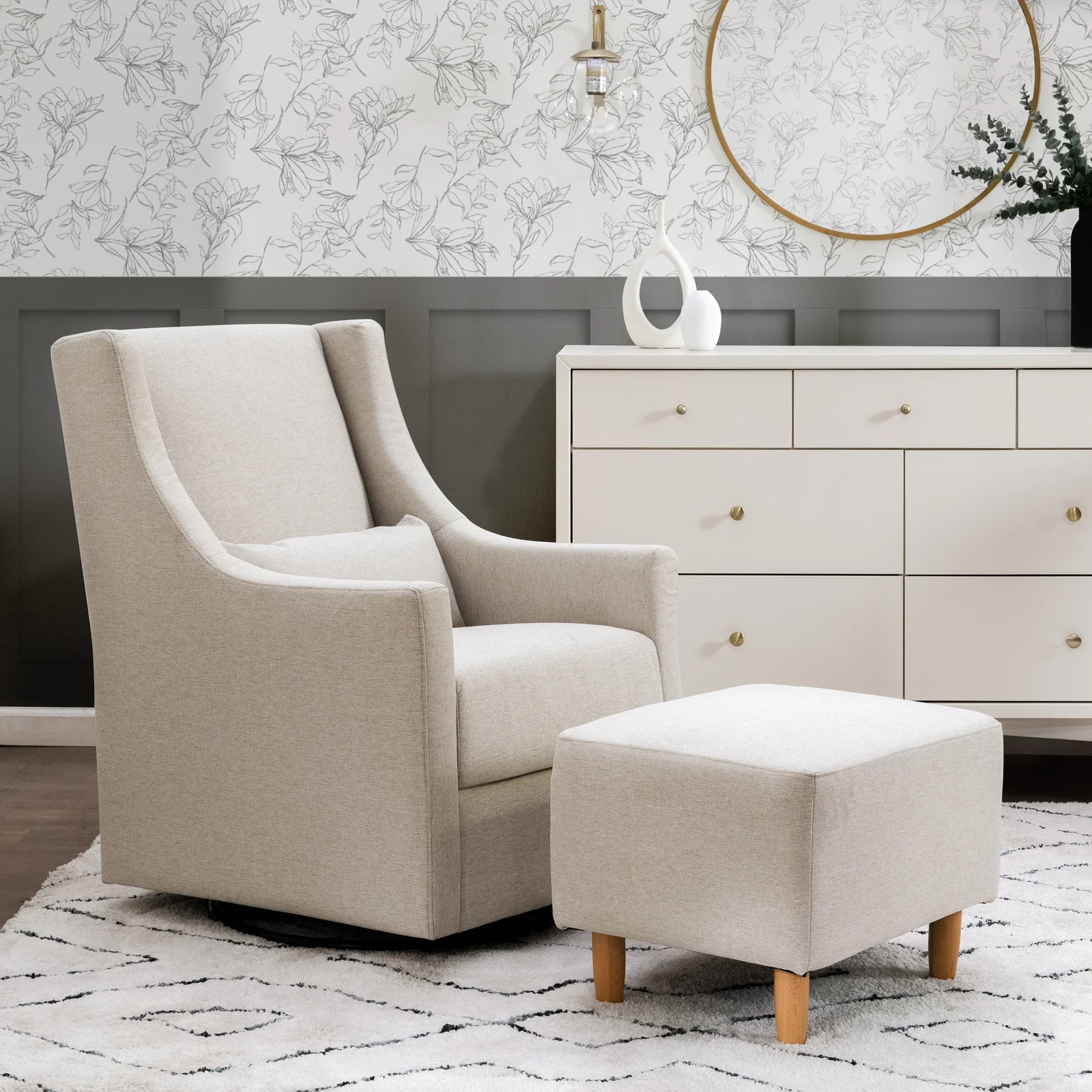 【Furniture】Toco Swivel Glider with Ottoman Set