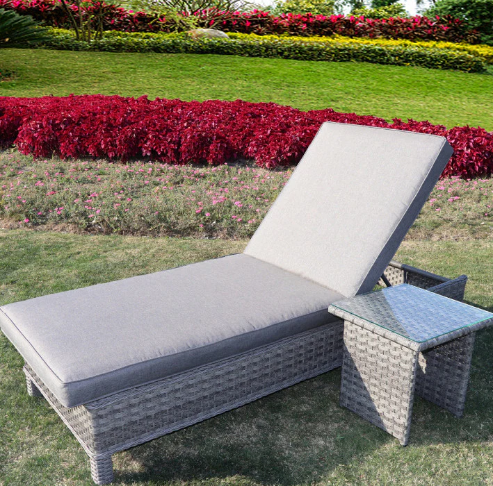 Bali - Sun Lounger & Table (Grey)