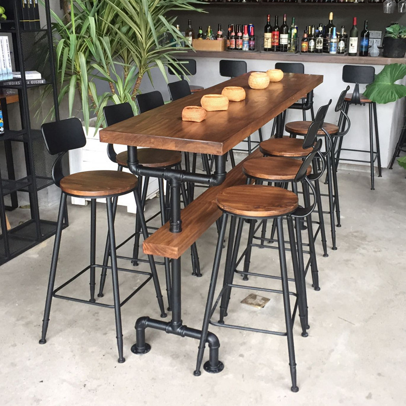 【Furniture】Table Rock Plate Bar Table Light Luxury Long High Home Chair Simple Table and Chair